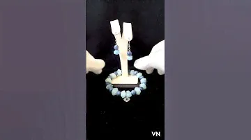 Серьги и браслет с аквамарином.